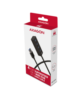 AXAGON Miniature metal four-port USB 3.2 Gen 1 hub | HUE-M1AL