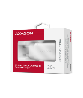 AXAGON Wallcharger 2x port (USB-A + USB-C), 20W | ACU-PQ20W