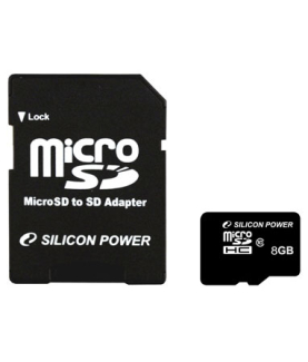 Silicon Power | 8 GB | MicroSDHC | Flash memory class 10 | SD adapter