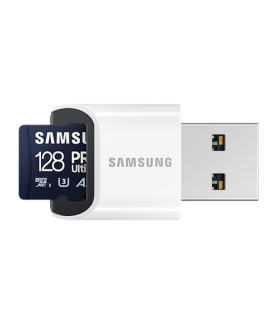 Samsung | MicroSD Card with Card Reader | PRO Ultimate | 128 GB | microSDXC Memory Card | Flash memory class U3, V30, A2