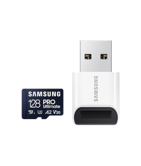 Samsung | MicroSD Card with Card Reader | PRO Ultimate | 128 GB | microSDXC Memory Card | Flash memory class U3, V30, A2