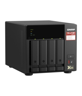 QNAP | 4-Bay QTS and QuTS hero NAS | TS-473A-8G | Up to 4 HDD/SSD Hot-Swap | AMD Ryzen | Ryzen V1500B Quad-Core | Processor fre