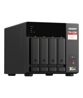 QNAP | 4-Bay QTS and QuTS hero NAS | TS-473A-8G | Up to 4 HDD/SSD Hot-Swap | AMD Ryzen | Ryzen V1500B Quad-Core | Processor fre