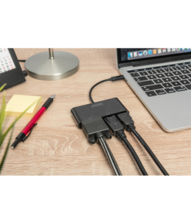 Digitus USB-C 3in1 Triple Monitor Adapter (HDMI, DP, VGA) | USB-C Graphics Adapter