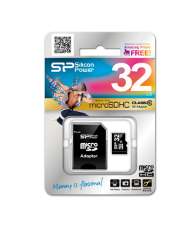 Silicon Power | 32 GB | MicroSDHC | Flash memory class 10 | SD adapter