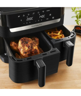 TEFAL Dual Easy Fry Essential Airfryer | EY901N | Power 2700 W | Capacity 8.3 L | Black