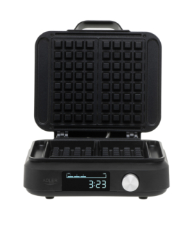 Adler Waffle Maker with LED Display | AD 3087 | 2200 W | Number of pastry 2 | Belgium | Black
