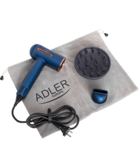 Adler Hair Dryer | AD 2271 SUPERSPEED | 1500 W | Number of temperature settings 6 | Ionic function | Diffuser nozzle | Blue