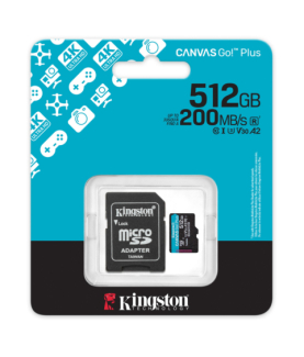 Kingston | Canvas Go! Plus | 512 GB | microSD | Flash memory class Class 10, UHS-I, U3, V30, A2
