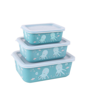 Stoneline | Awave Set of storage box | 21941 | Storage box | 3 pc(s) | Dishwasher proof | Turquoise