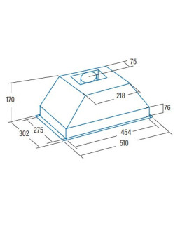 CATA | Hood | G-45 X | Canopy | Energy efficiency class E | Width 51 cm | 390 m /h | Slider control | LED | Inox