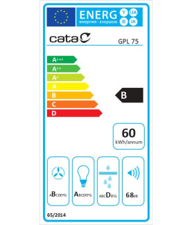 CATA | Hood | GPL 75 X | Canopy | Energy efficiency class B | Width 70 cm | 645 m /h | Touch | LED | Stainless Steel