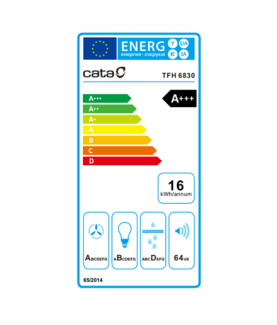 CATA | Hood | TFH 6830 X | Telescopic | Energy efficiency class A+++ | Width 60 cm | 795 m /h | Touch Control | LED | Stainless