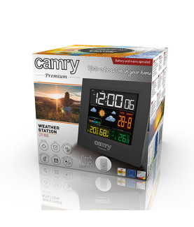 Camry | Weather station | CR 1166 | Black | Date display